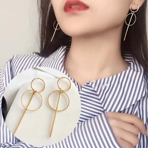 NEW!💙💎MINIMALIST BARS! MODERN HOOPS!💎💙GOLDEN! - Picture 5 of 8